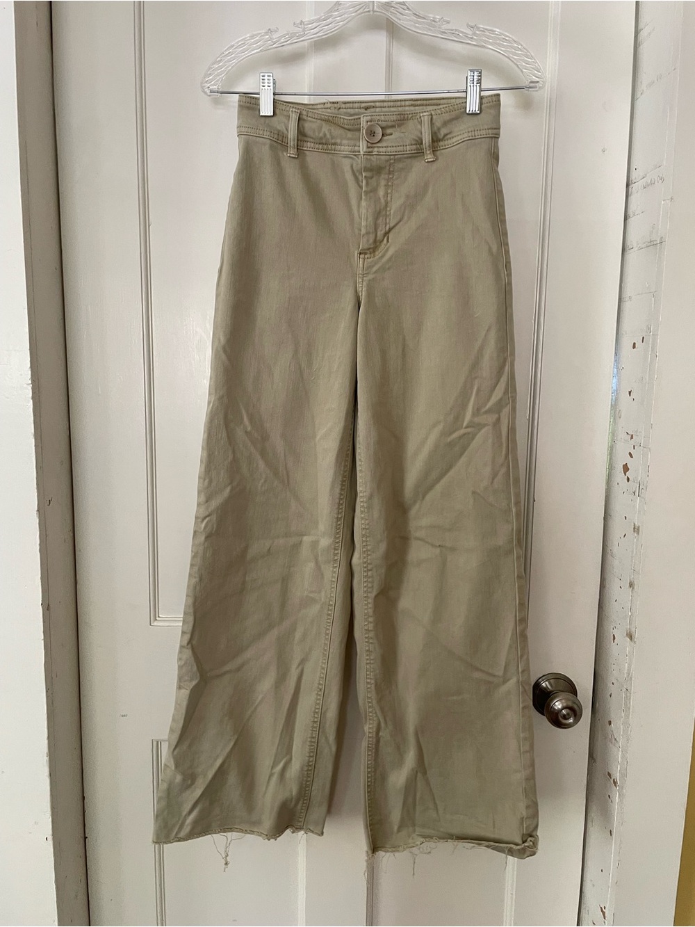 Oat New York Wide Leg Pants in Light Olive/Tan